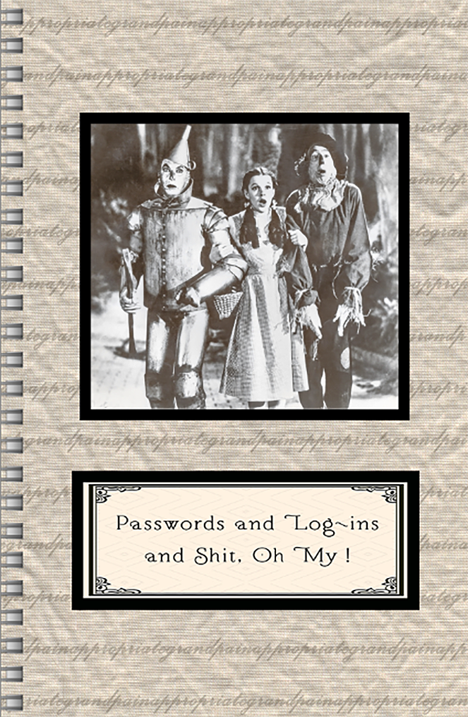 Passwords And Log-Ins and Shit. Oh My!